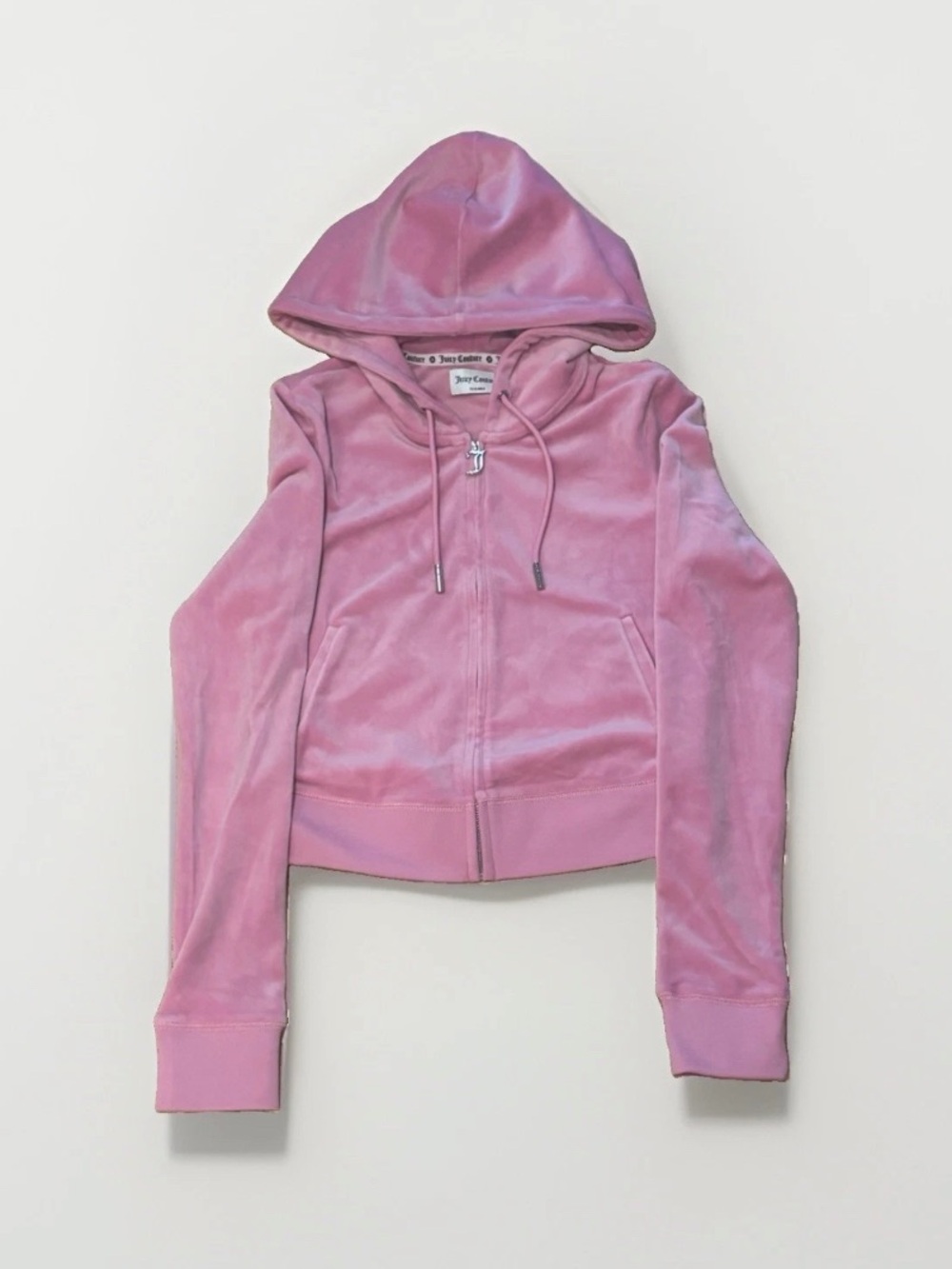 Juicy Couture Pink Velour Zip Jacket with Hood